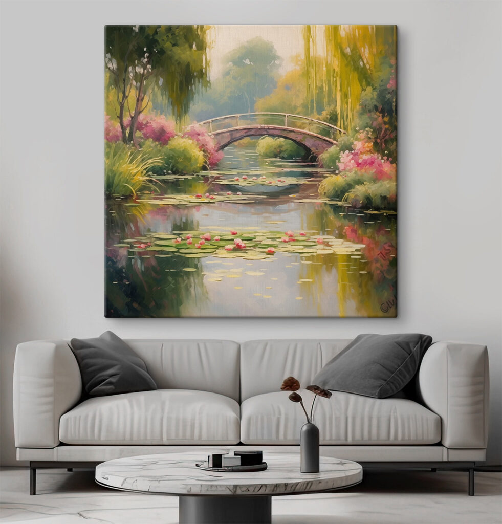 Brug over een waterlelietuin — interieur 2