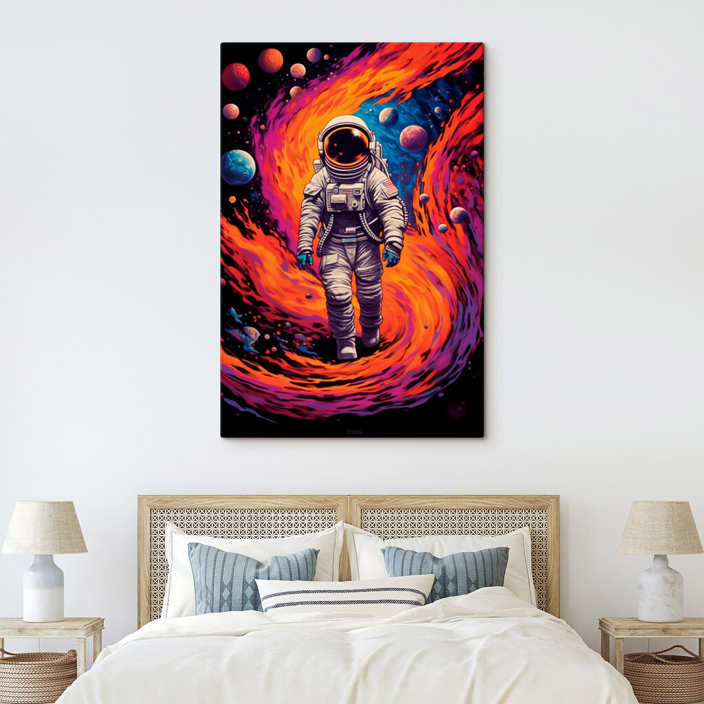 Astronaut door een kleurenpoort — interieur 1