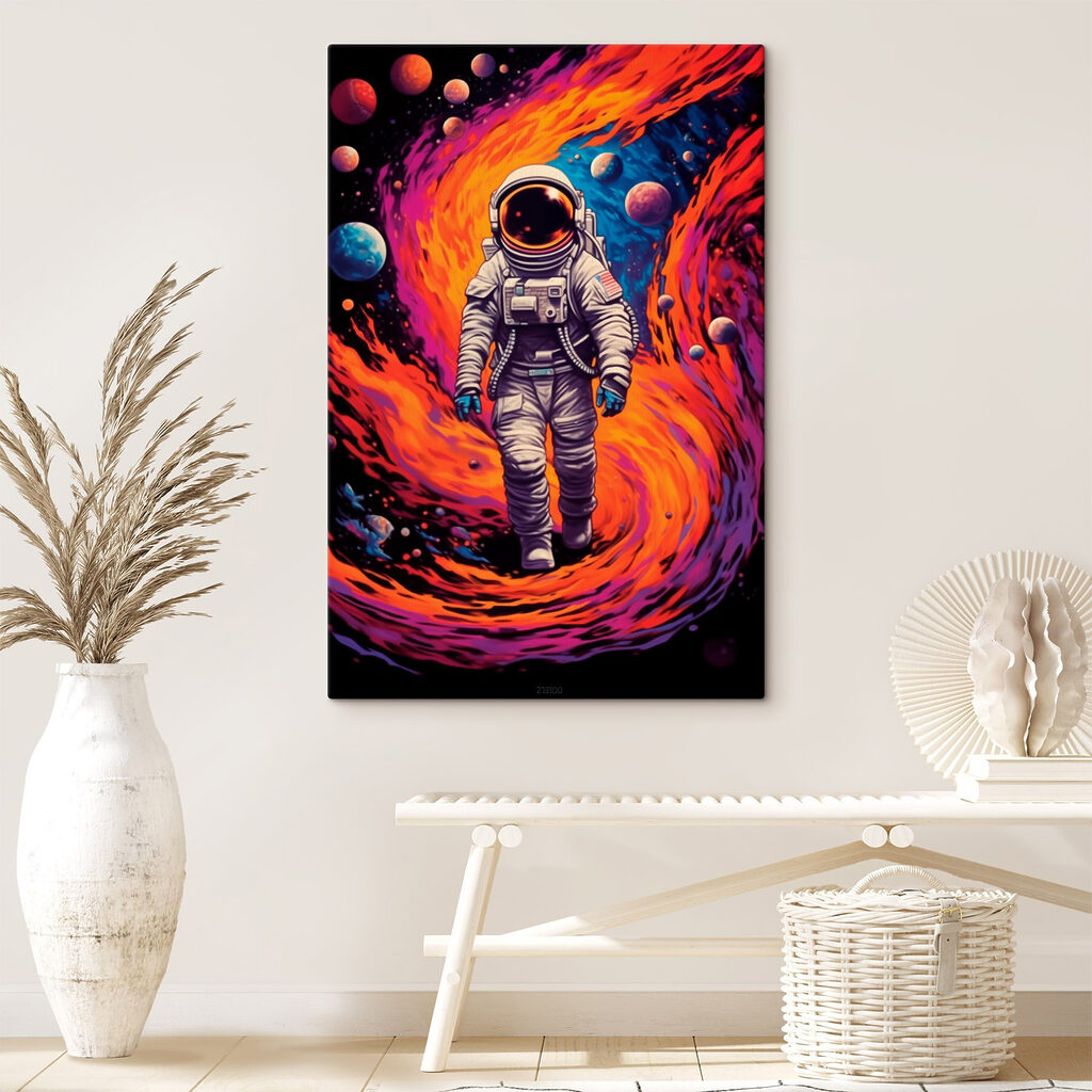 Astronaut door een kleurenpoort — interieur 2