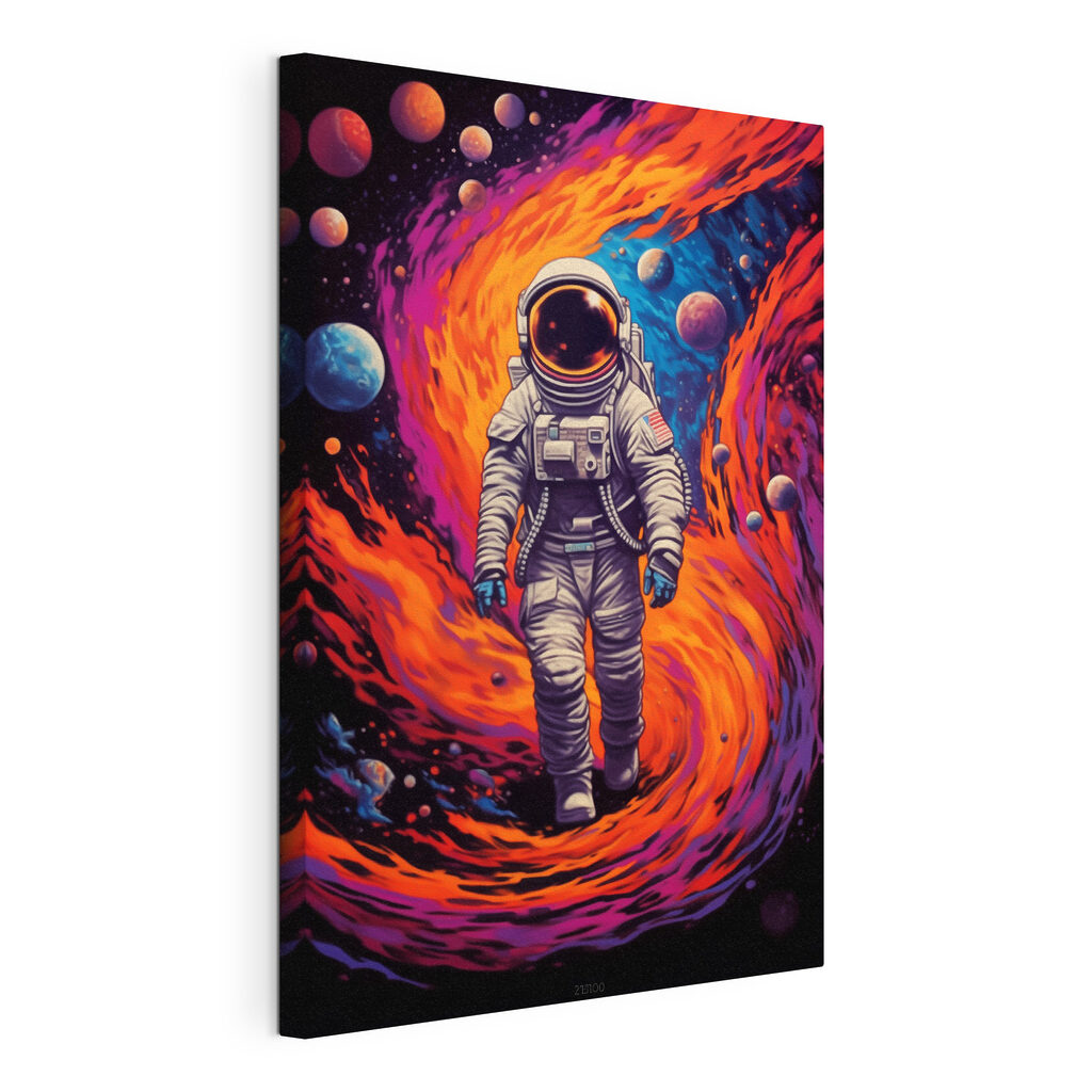 Astronaut door een kleurenpoort — productweergave