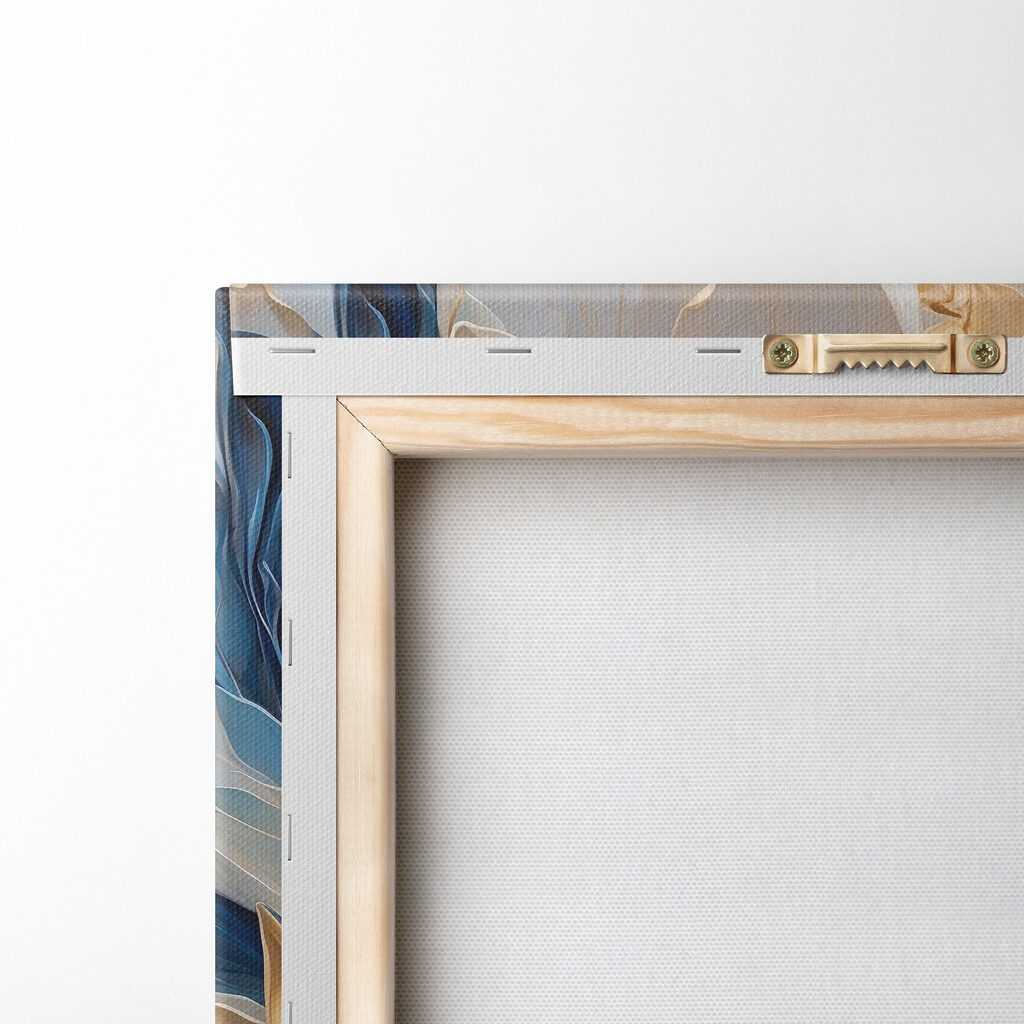 Bloem in blauwe vouwen — achterkant