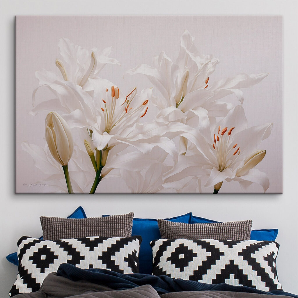 Witte lelies in rust — interieur 2