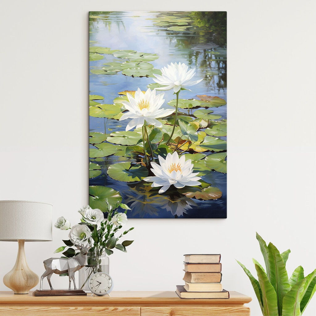 Waterlelies tussen groene spiegelingen — interieur 1