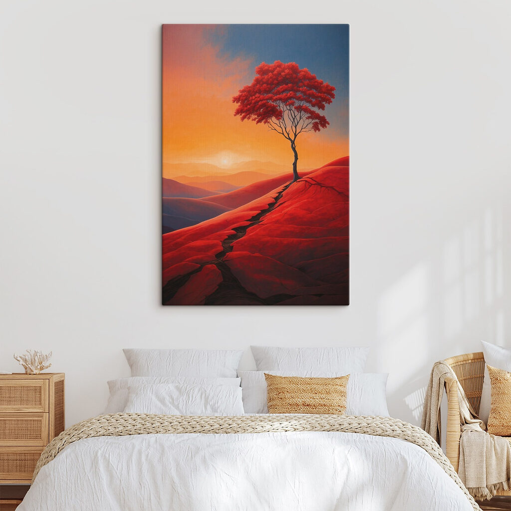 Rode boom boven zand — interieur 2