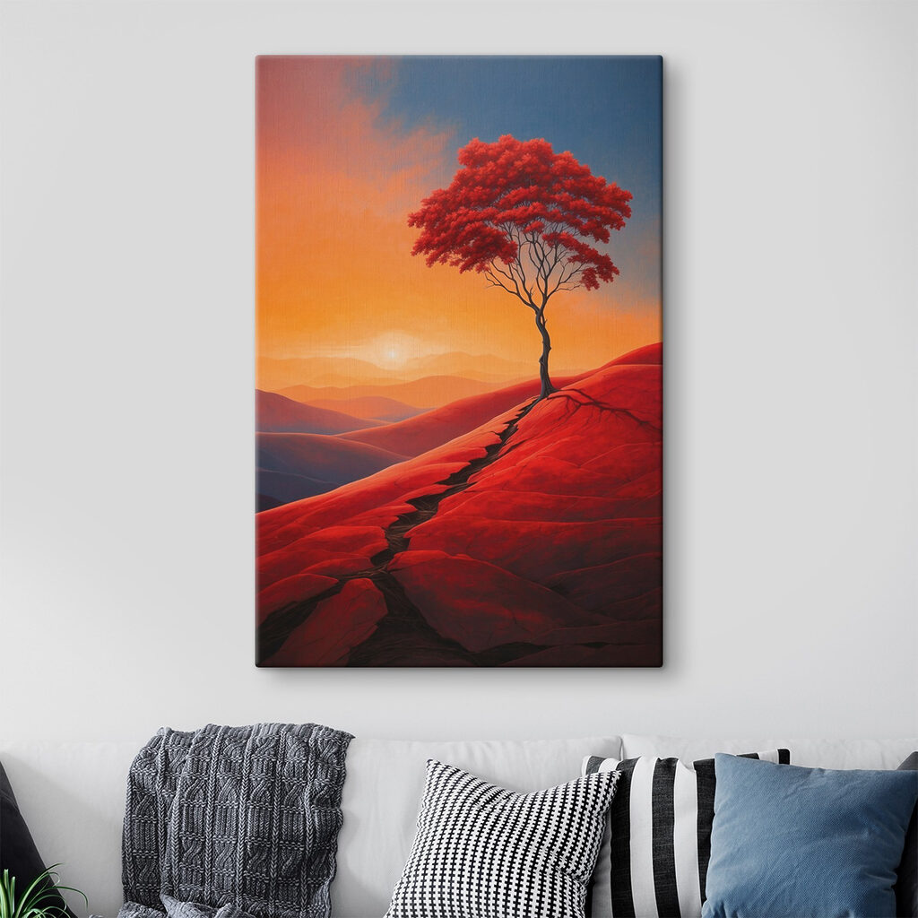 Rode boom boven zand — interieur 3
