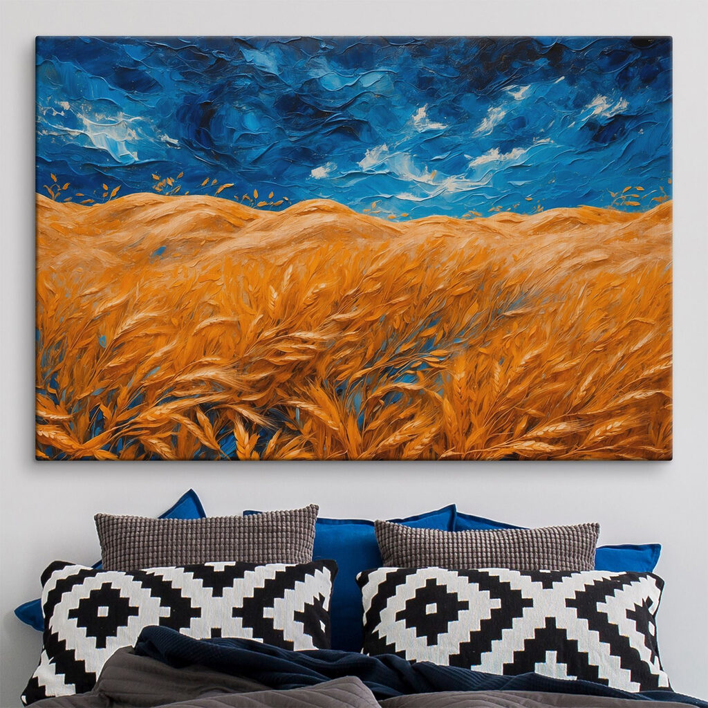 Graan golft onder nachtblauw — interieur 2