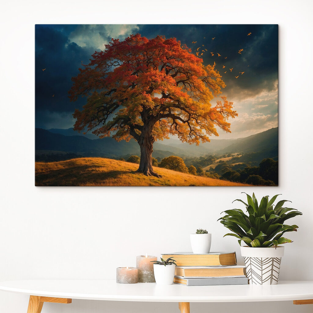 Herfstboom voor donkere hemel — interieur 3