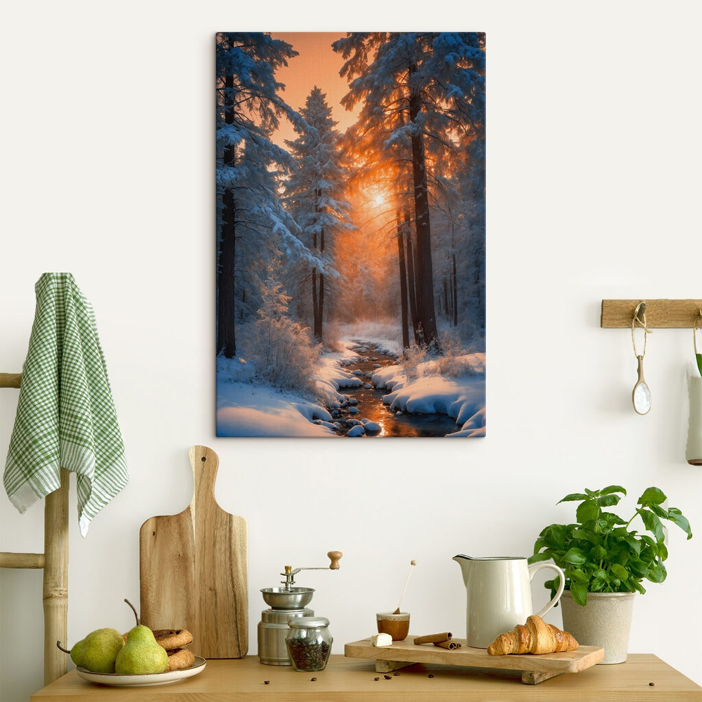 Winterzon tussen besneeuwde dennen — interieur 3