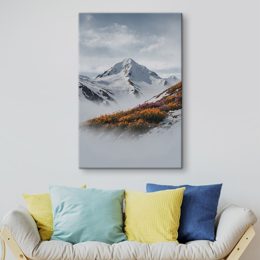 Een sneeuwtop boven herfsthelling — interieur 2