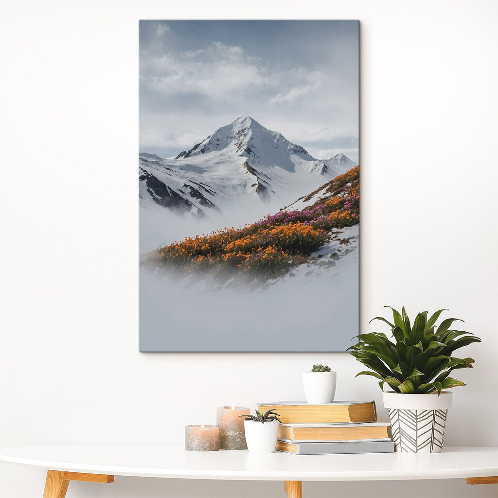 Een sneeuwtop boven herfsthelling — interieur 1