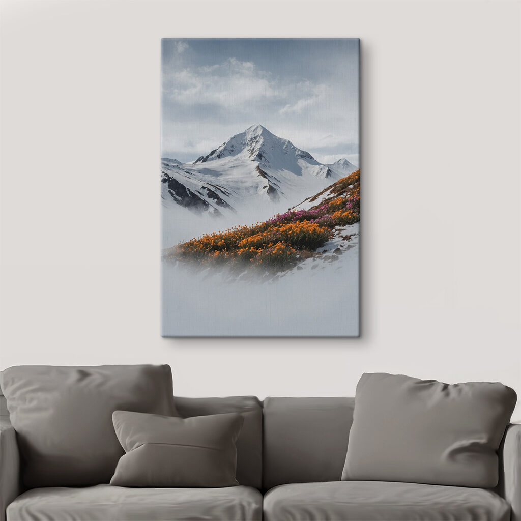 Een sneeuwtop boven herfsthelling — interieur 3