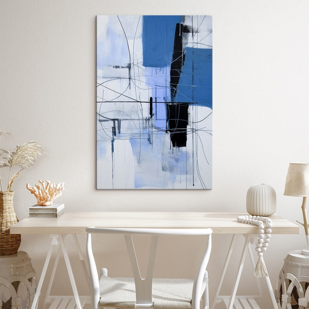 Blauwe vlakken, zwarte lijnen — interieur 2