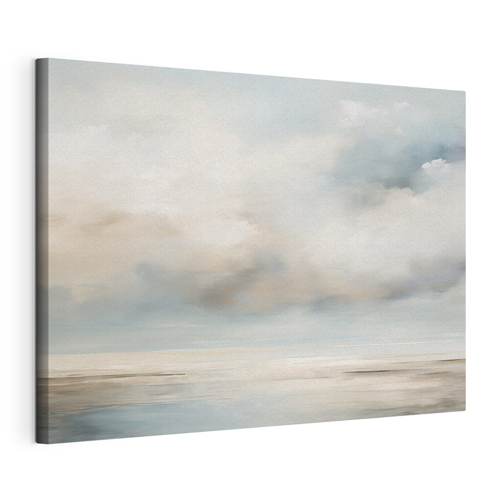 Een horizon vol wolkennevel, gespannen canvas met doorlopende rand