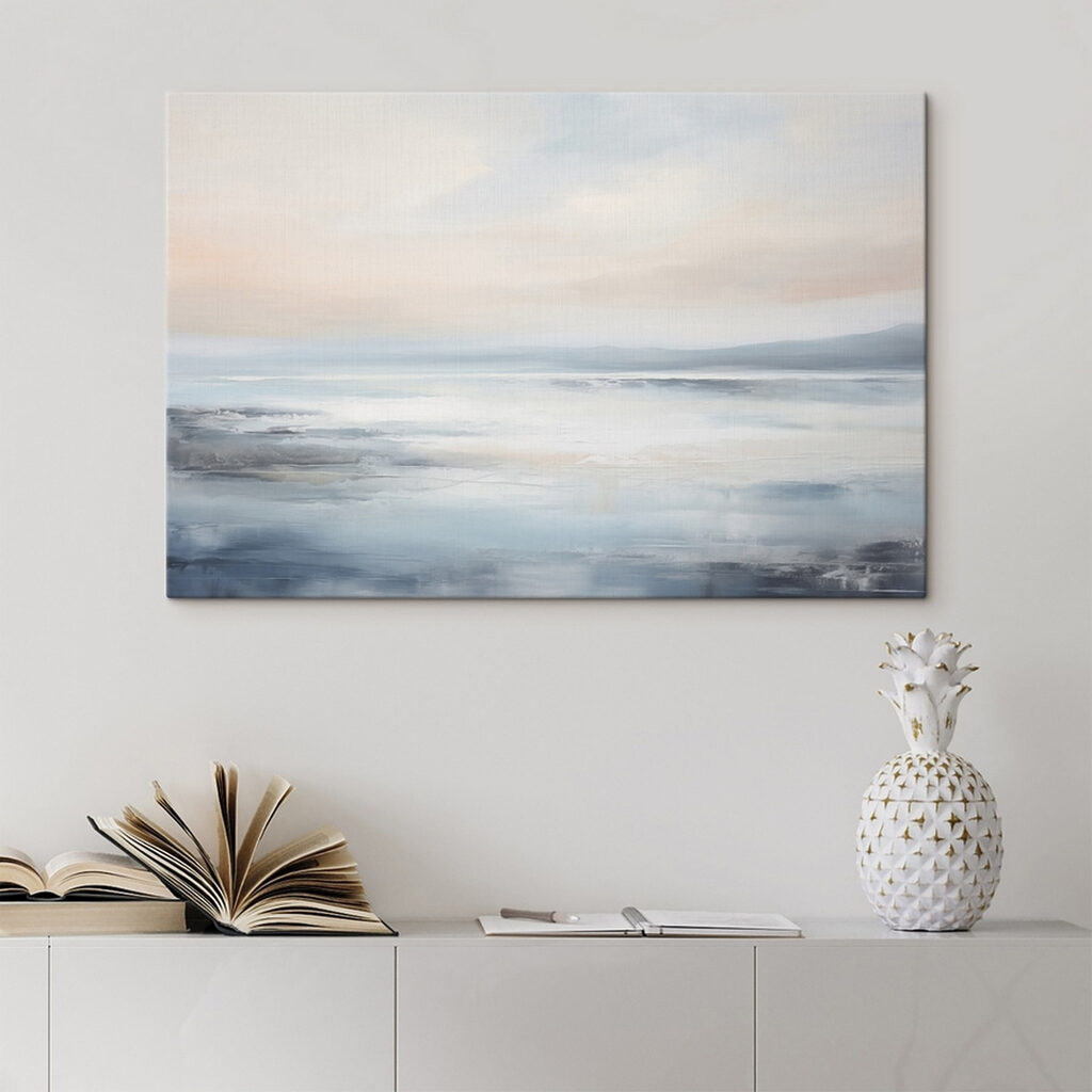 Bleke kustlijn onder avondwaas — interieur 1
