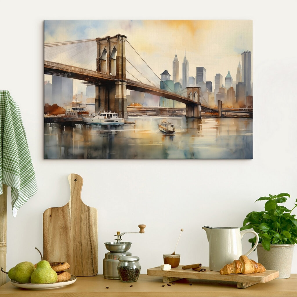 Brooklyn Bridge in aquarel — interieur 1