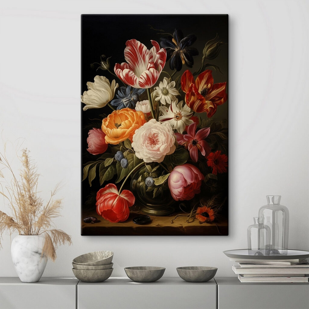 Boeket tegen donkere achtergrond — interieur 1