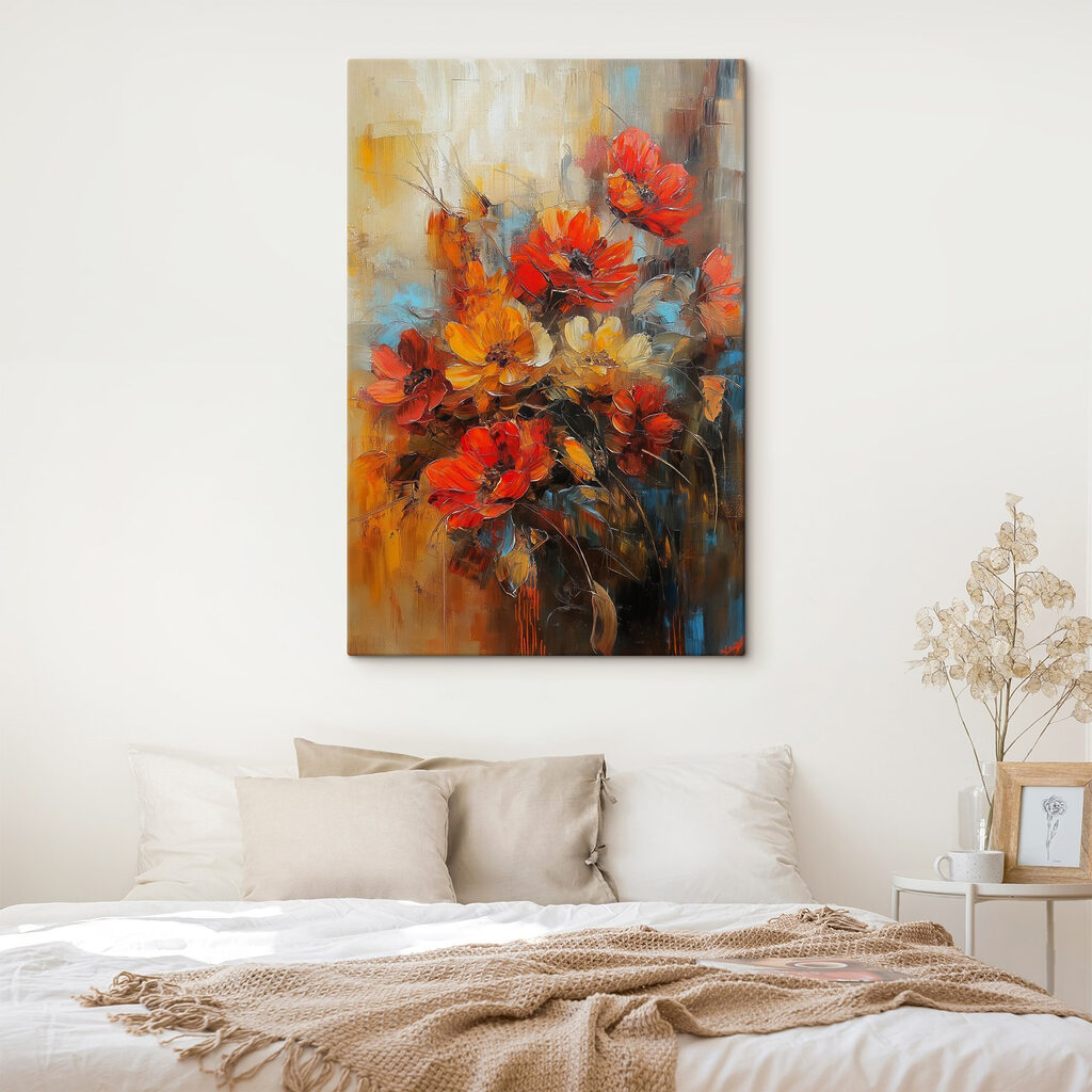 Herfstbloemen in losse okerverf — interieur 1