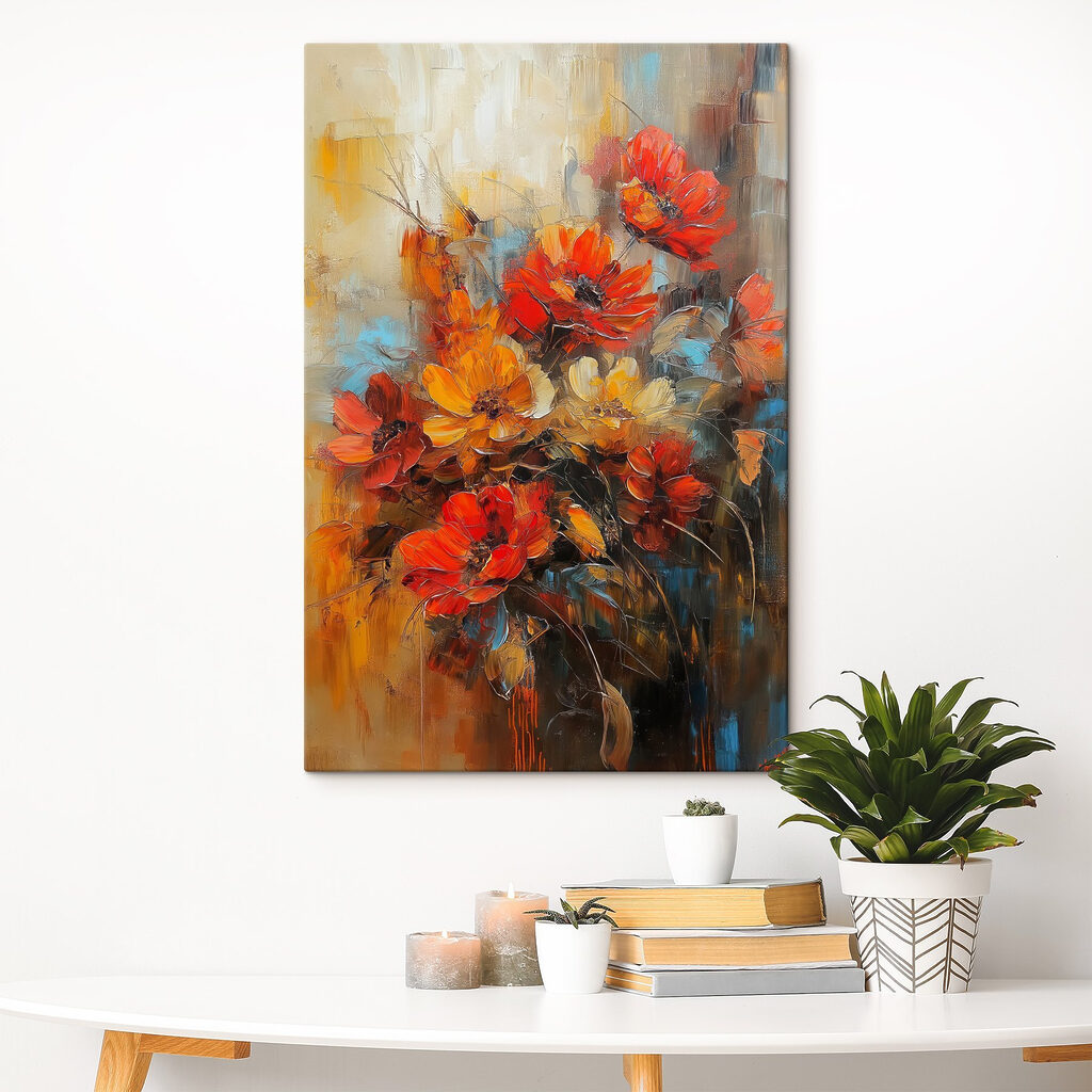 Herfstbloemen in losse okerverf — interieur 2