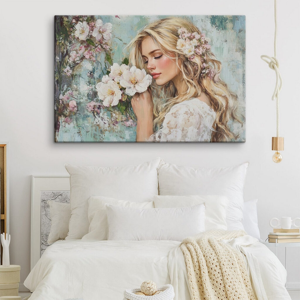 Bloesem langs haar wang — interieur 1