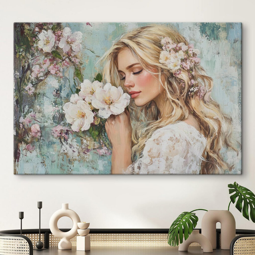 Bloesem langs haar wang — interieur 2