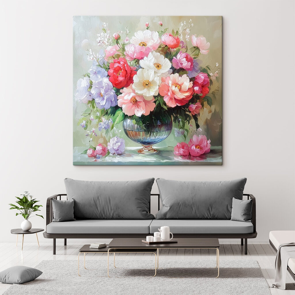 Zomerboeket in een spiegelvaas — interieur 2