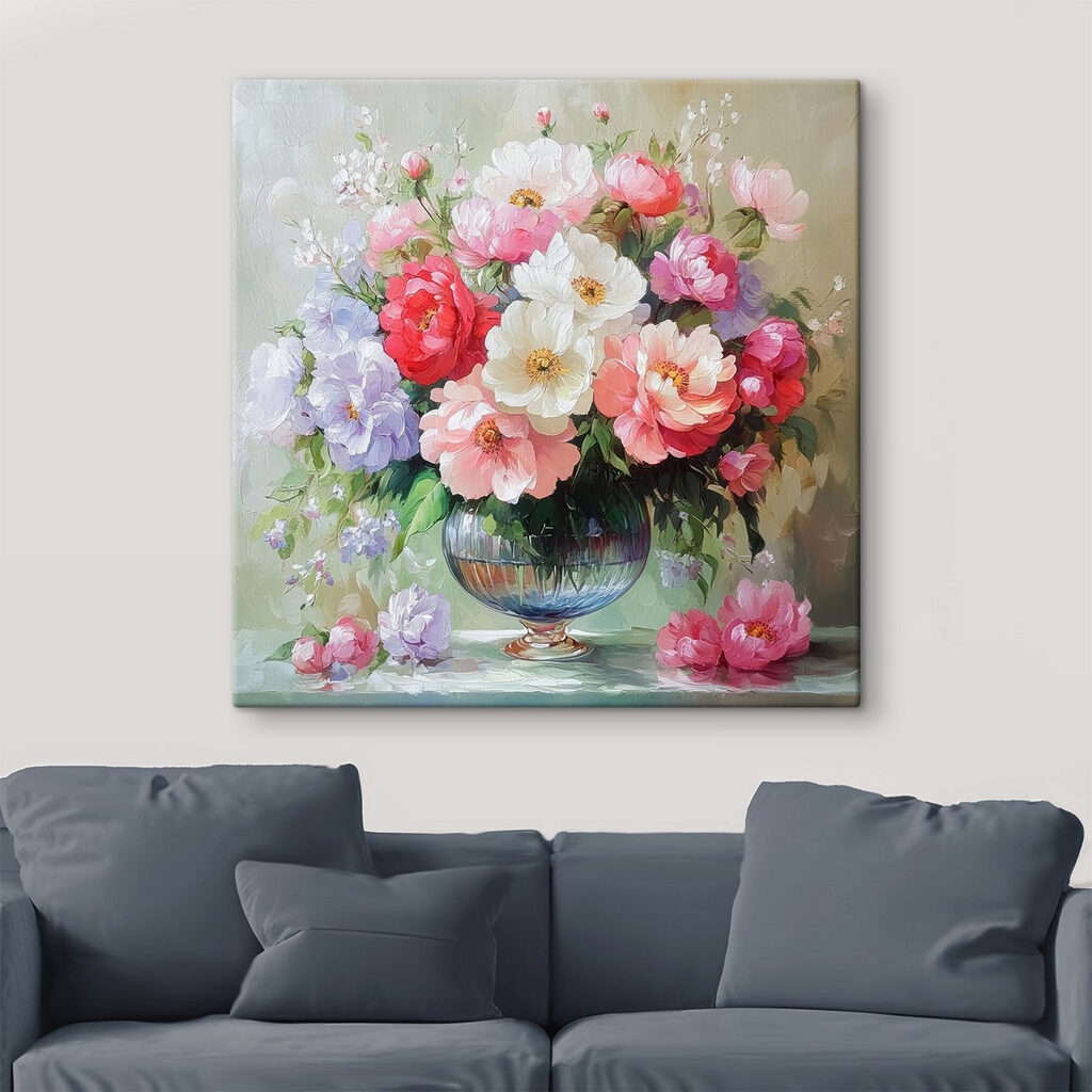 Zomerboeket in een spiegelvaas — interieur 1