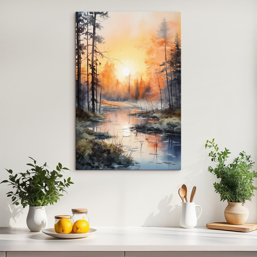 Een bosbeek vangt avondgoud — interieur 1