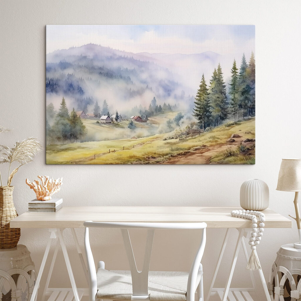 Berghutten in bleke nevel — interieur 1