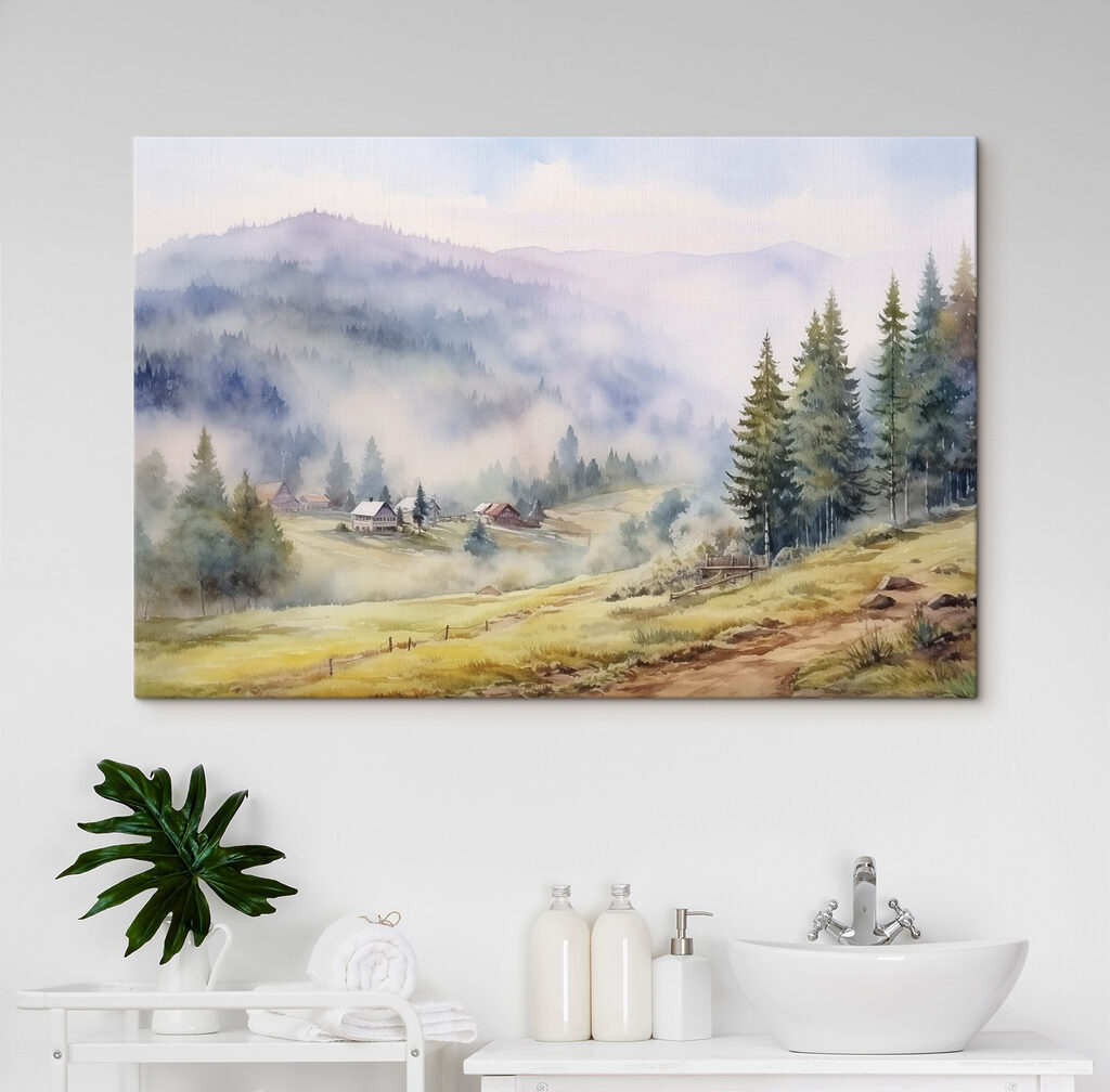 Berghutten in bleke nevel — interieur 2