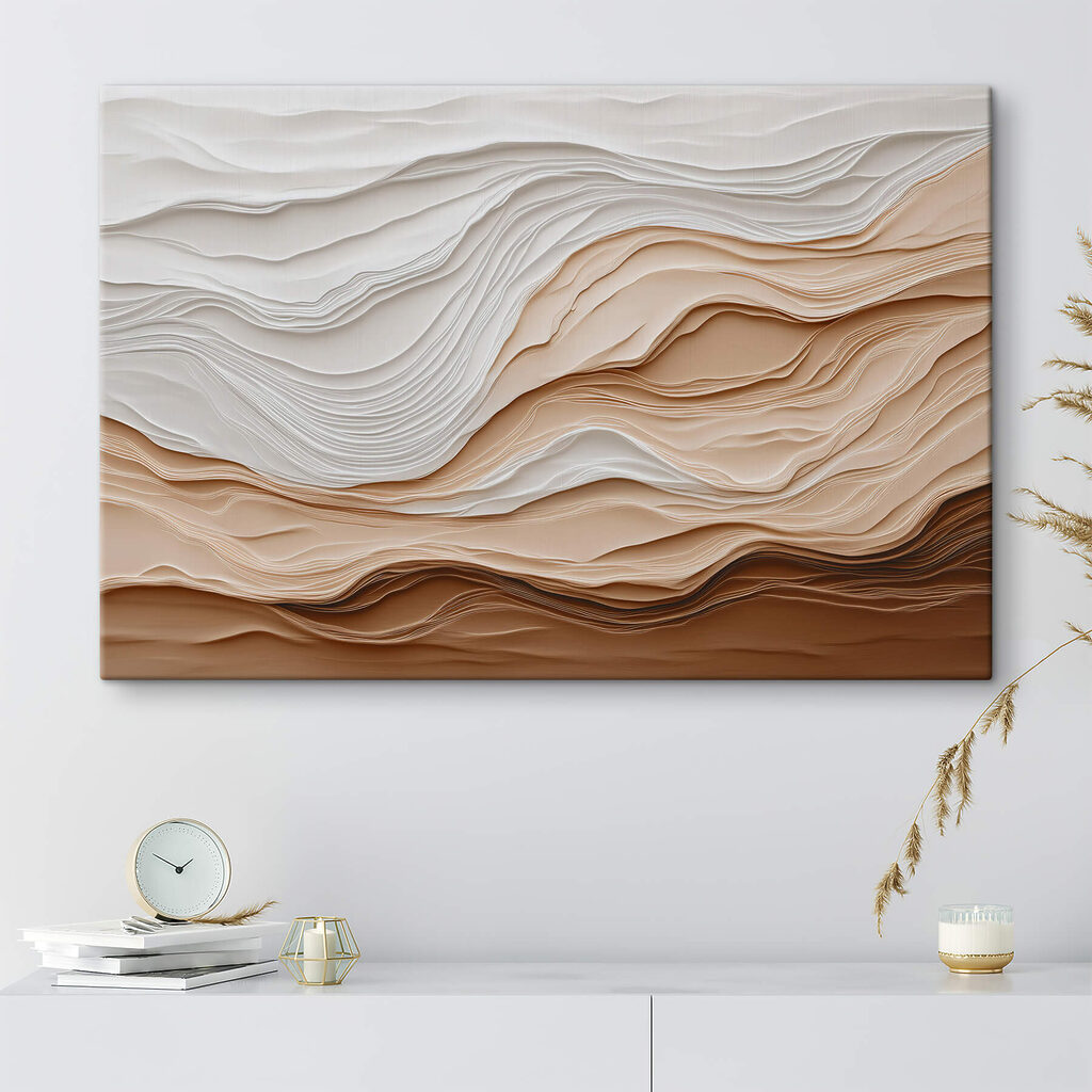 Golvende lagen in zandtinten — interieur 1