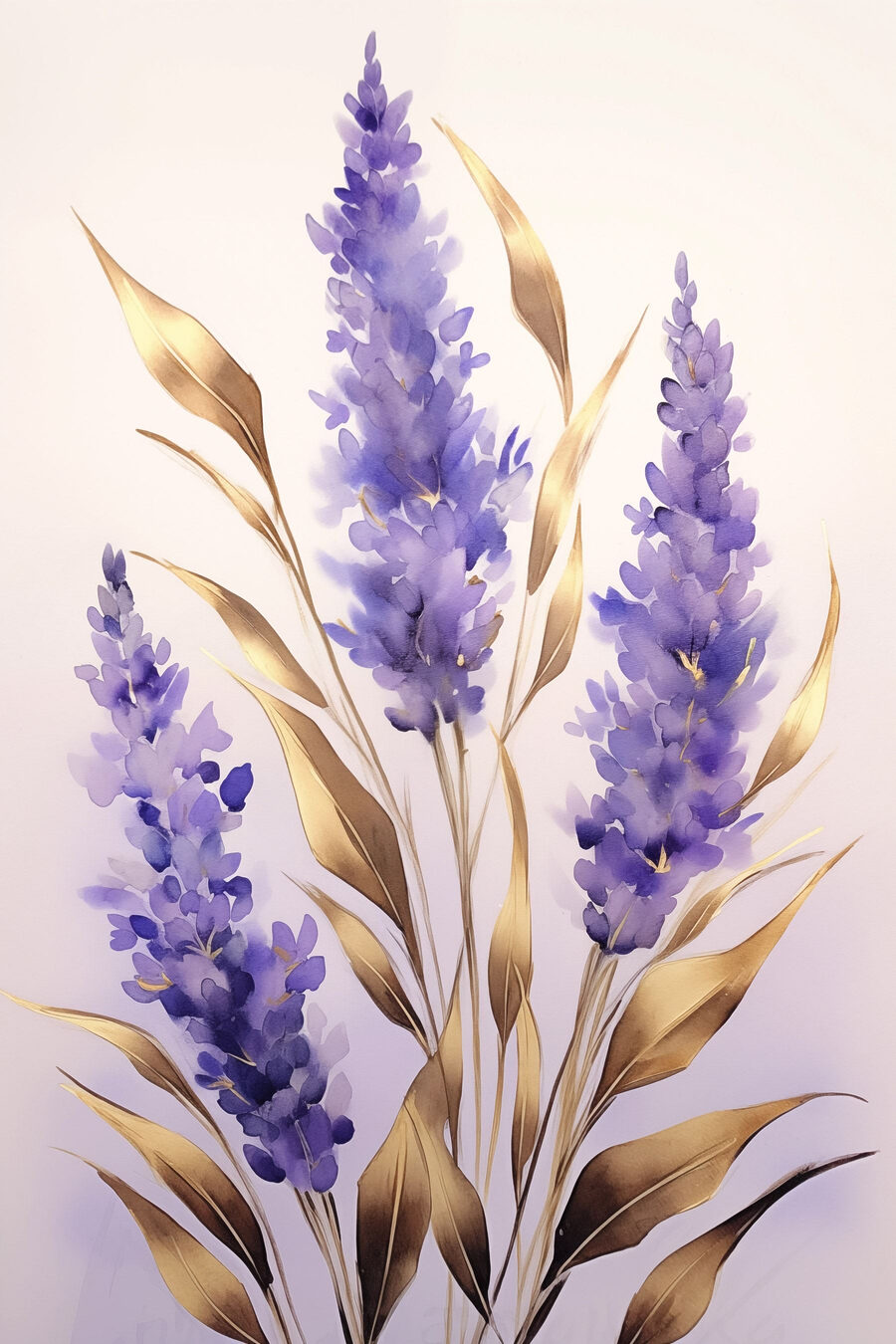 Lavendel met goudkleurige bladeren — volledig ontwerp