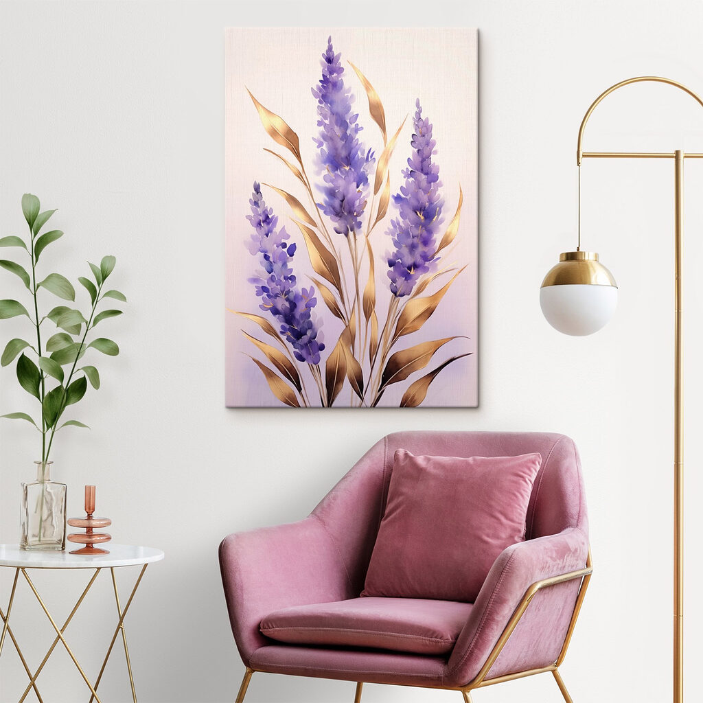 Lavendel met goudkleurige bladeren — interieur 2