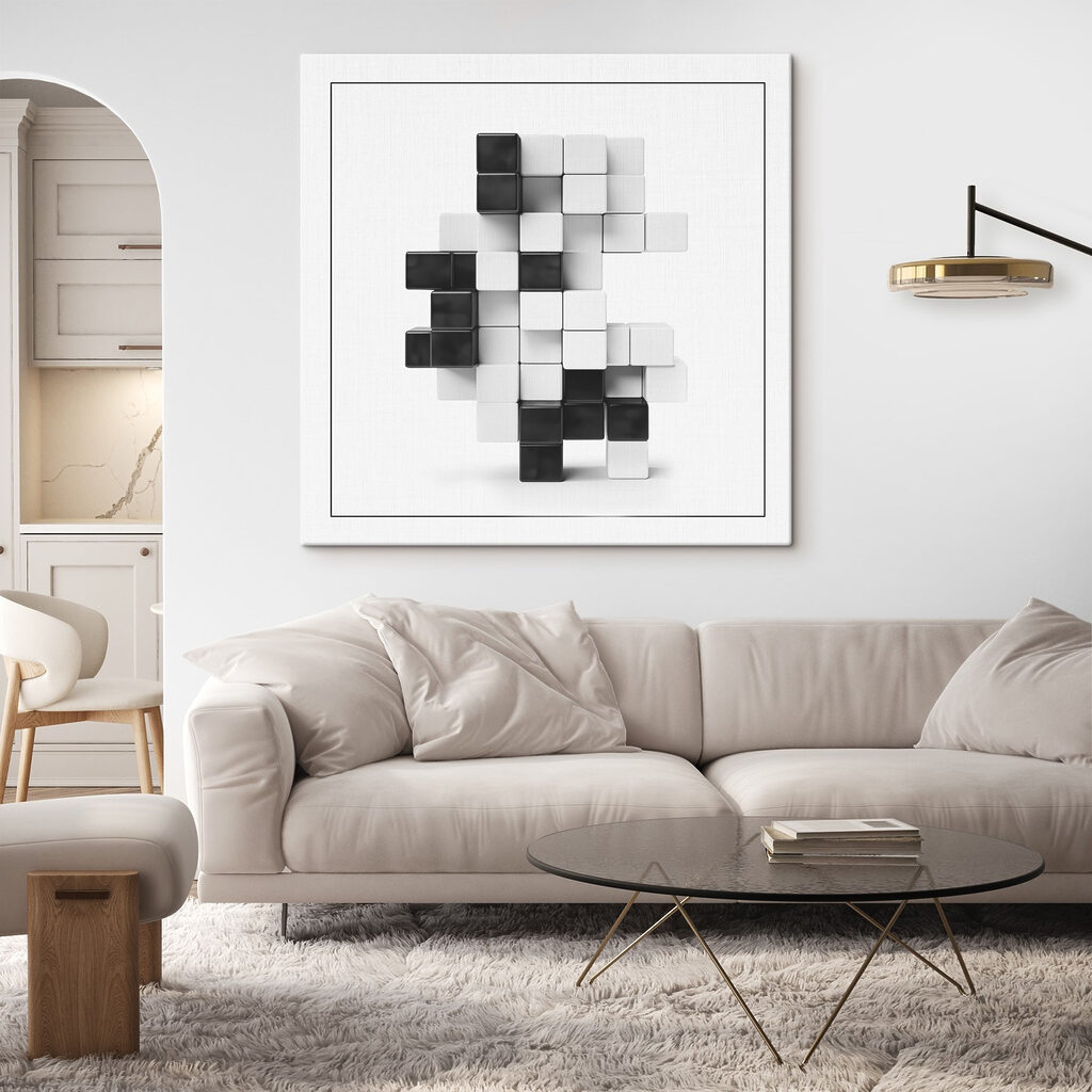 Kubusblokjes in zwartwit — interieur 2