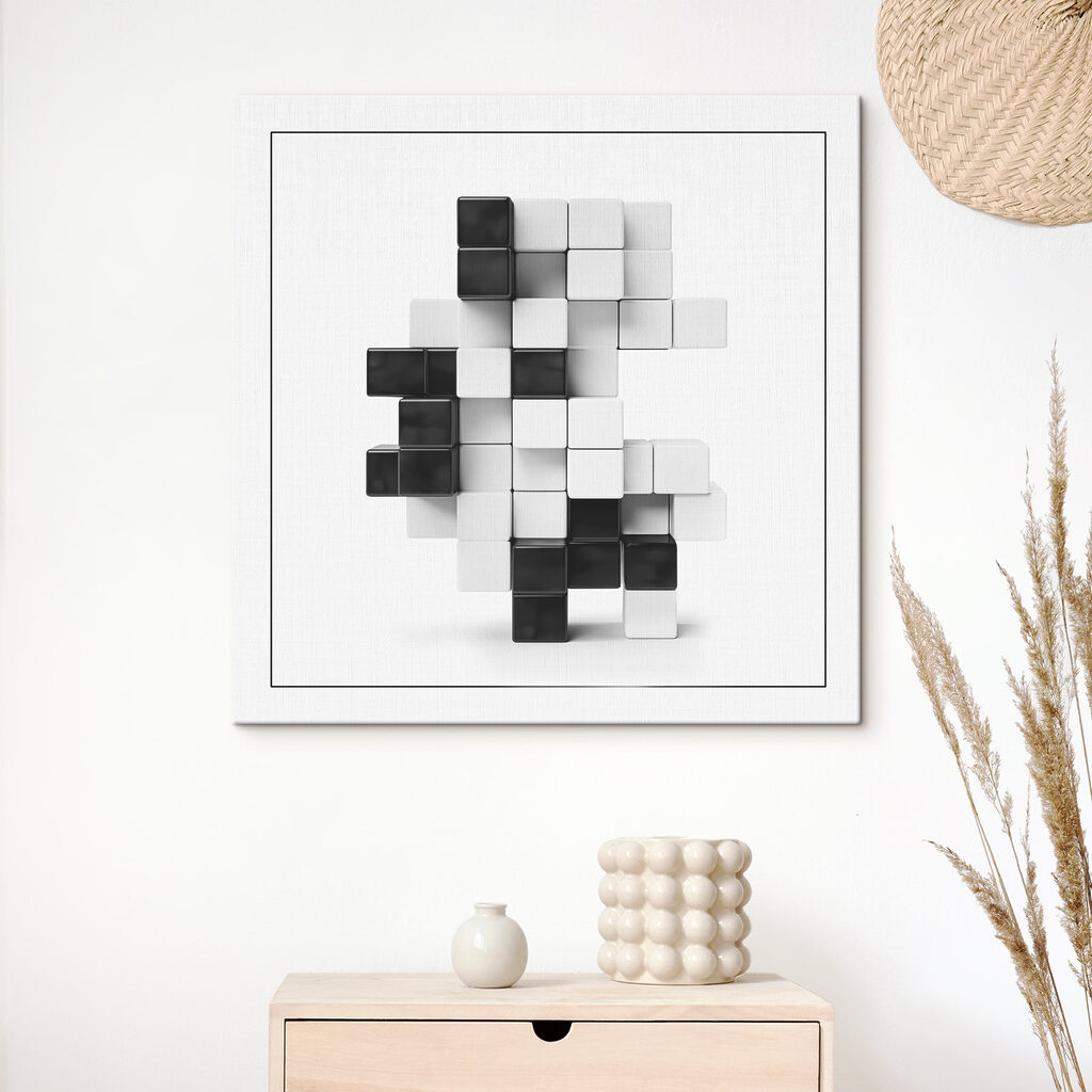 Kubusblokjes in zwartwit — interieur 1