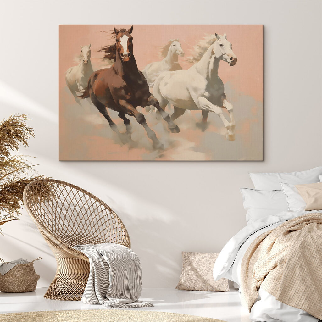 Galopperende paarden in zandtinten — interieur 2