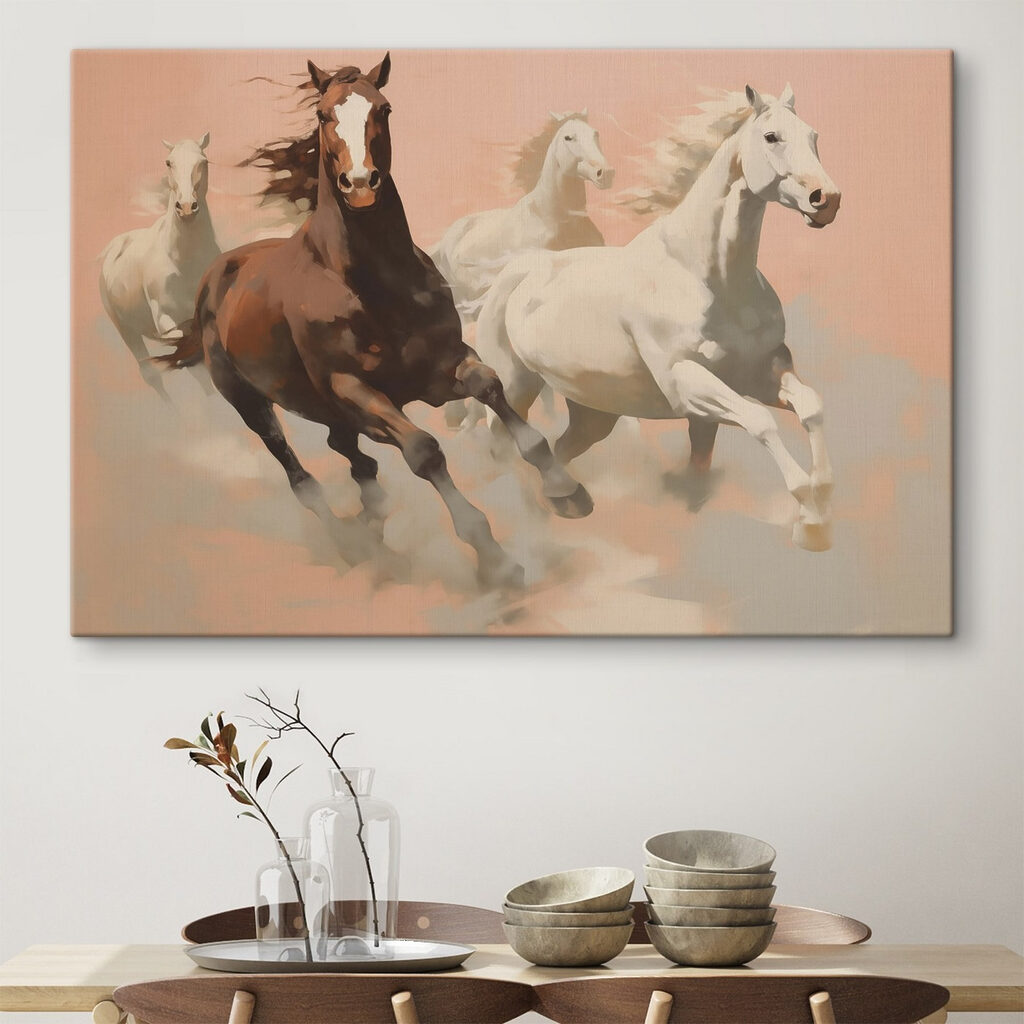 Galopperende paarden in zandtinten — interieur 1