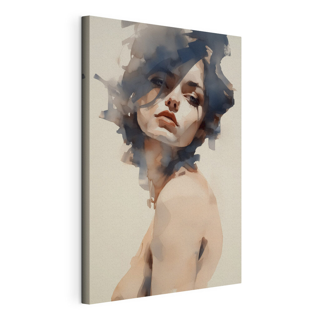 Een schouder onder aquarellokken — productweergave