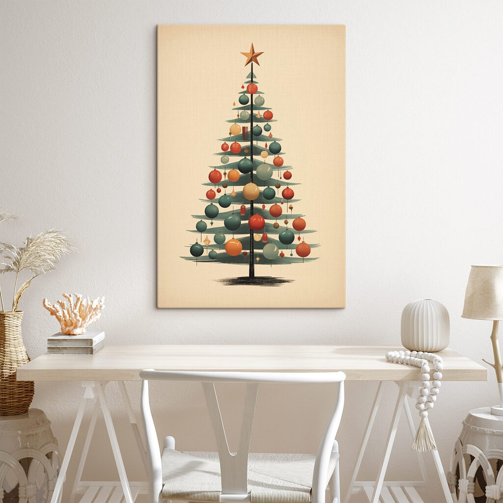 Kerstboom van gekleurde ballen — interieur 2