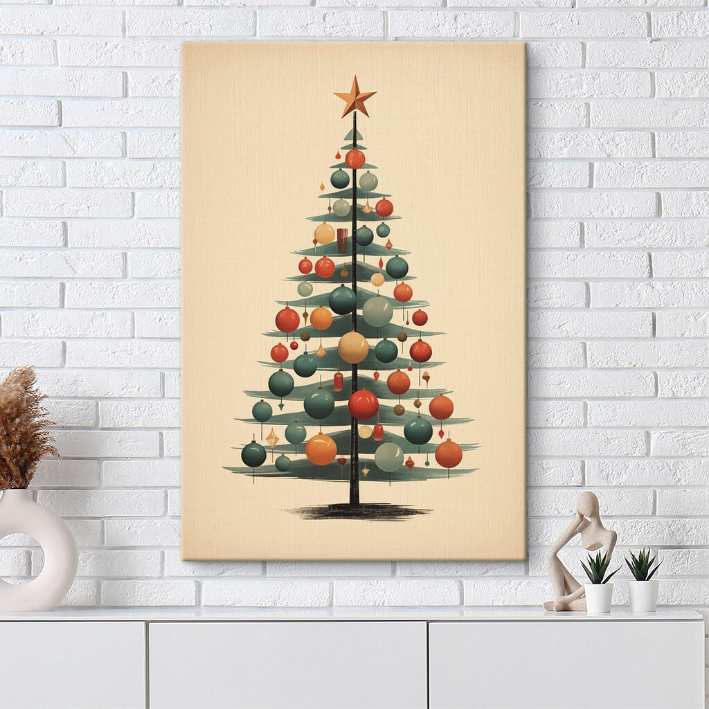 Kerstboom van gekleurde ballen — interieur 1