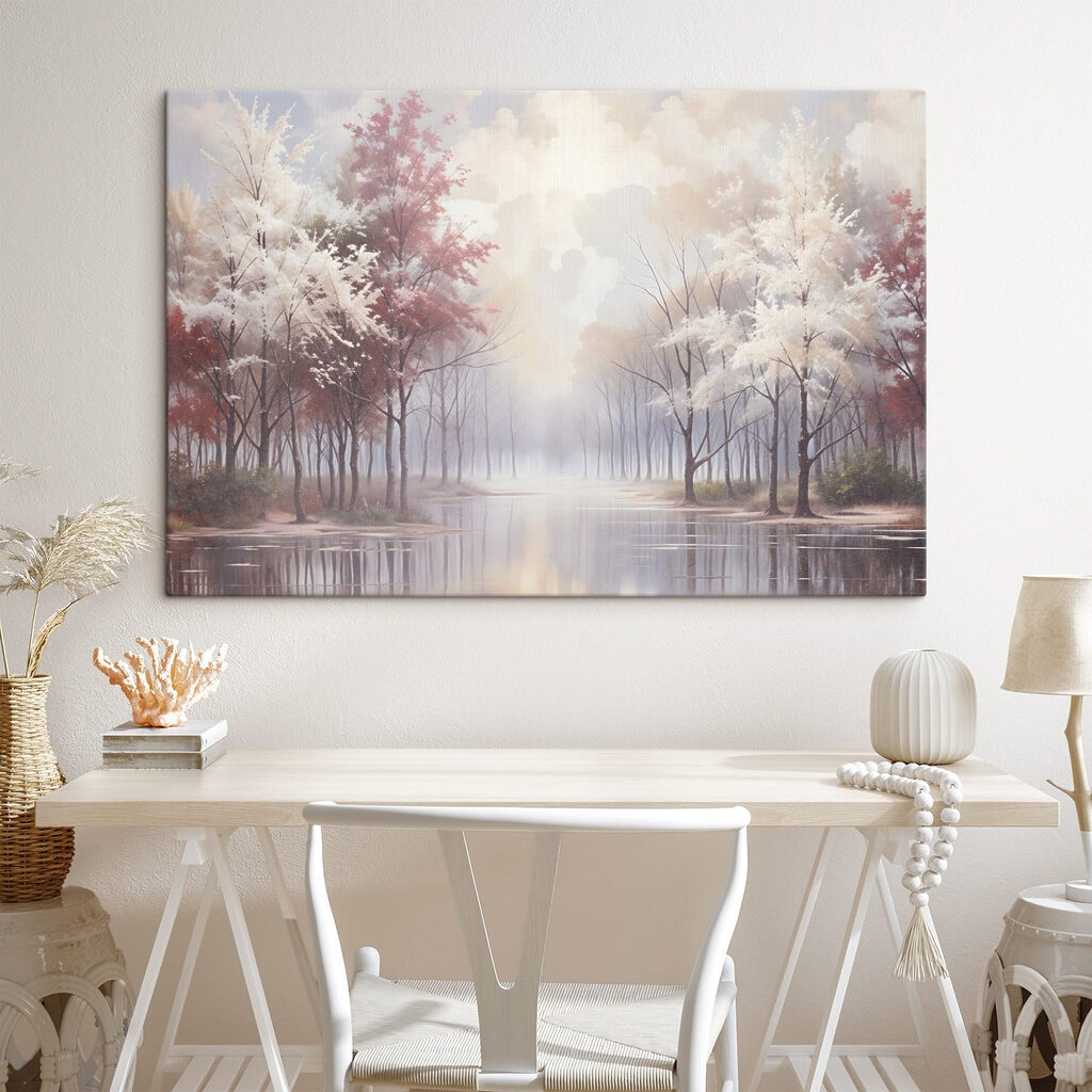 Een bomenlaan in poederroze — interieur 1