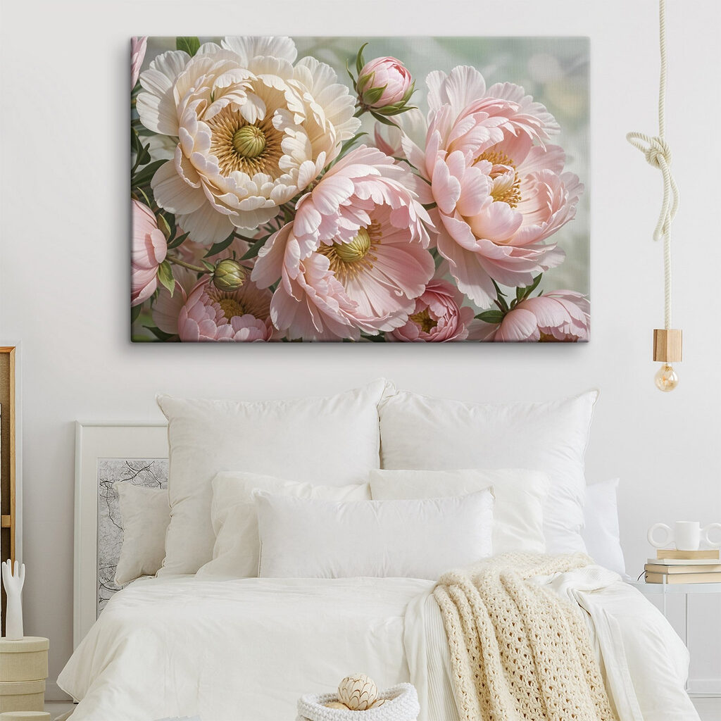 Pioenrozen in helder poederroze — interieur 2