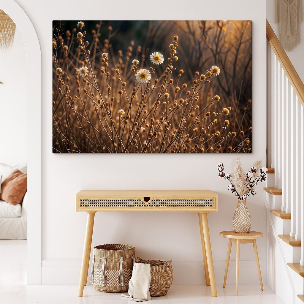 Droge stelen in tegenlicht — interieur 1
