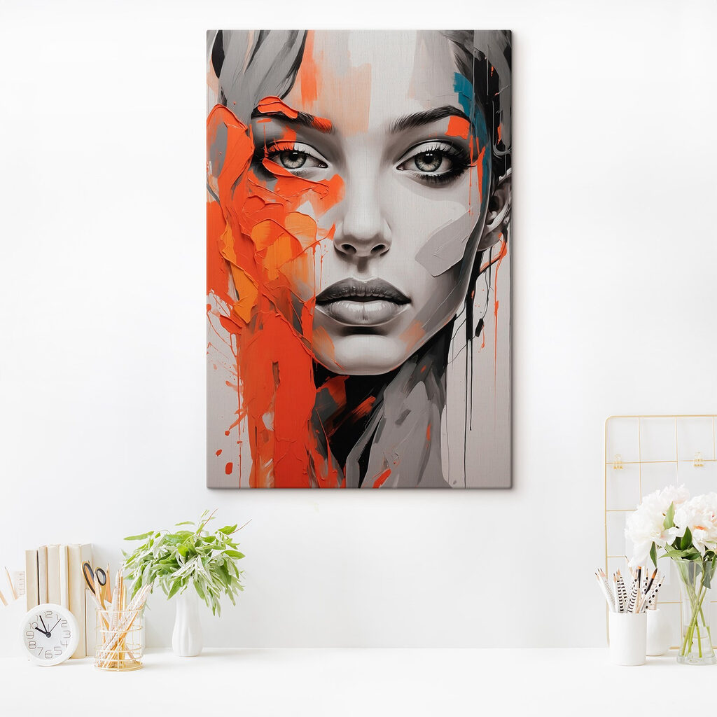 Grijze blik tussen oranje — interieur 2