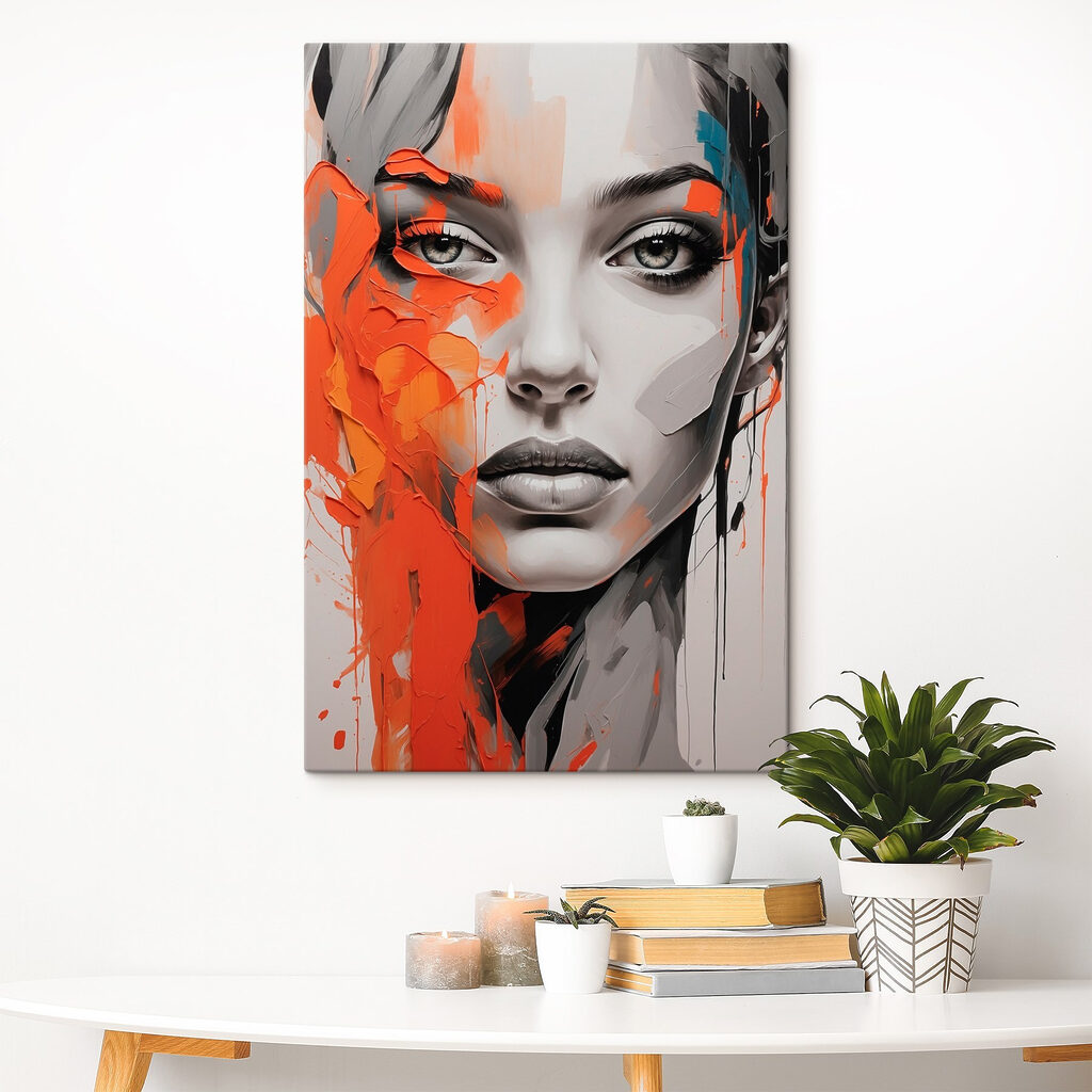Grijze blik tussen oranje — interieur 3