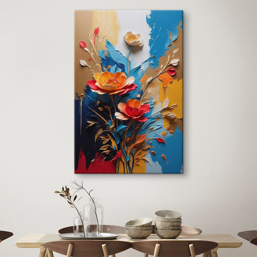 Oranje bloei tussen kleurbanen — interieur 3