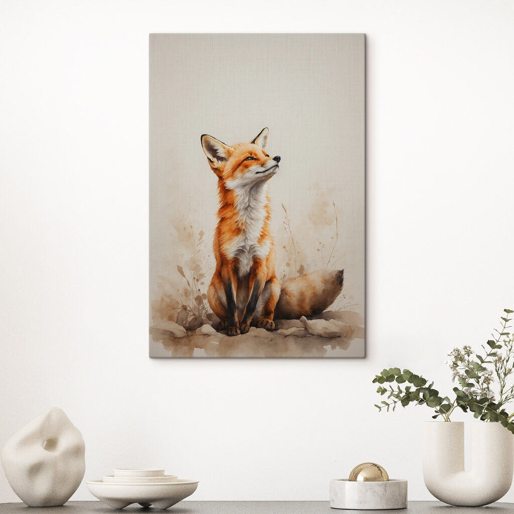 Een vos kijkt omhoog — interieur 2