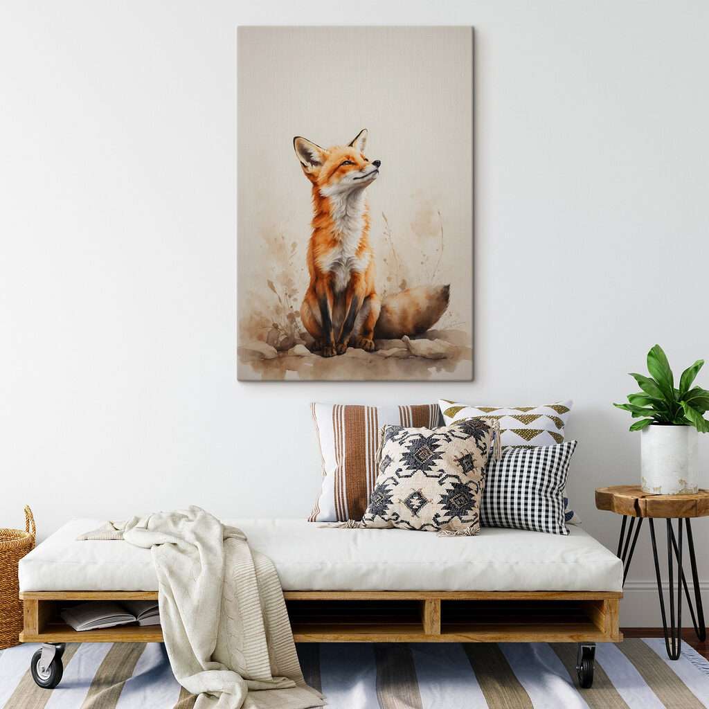 Een vos kijkt omhoog — interieur 3
