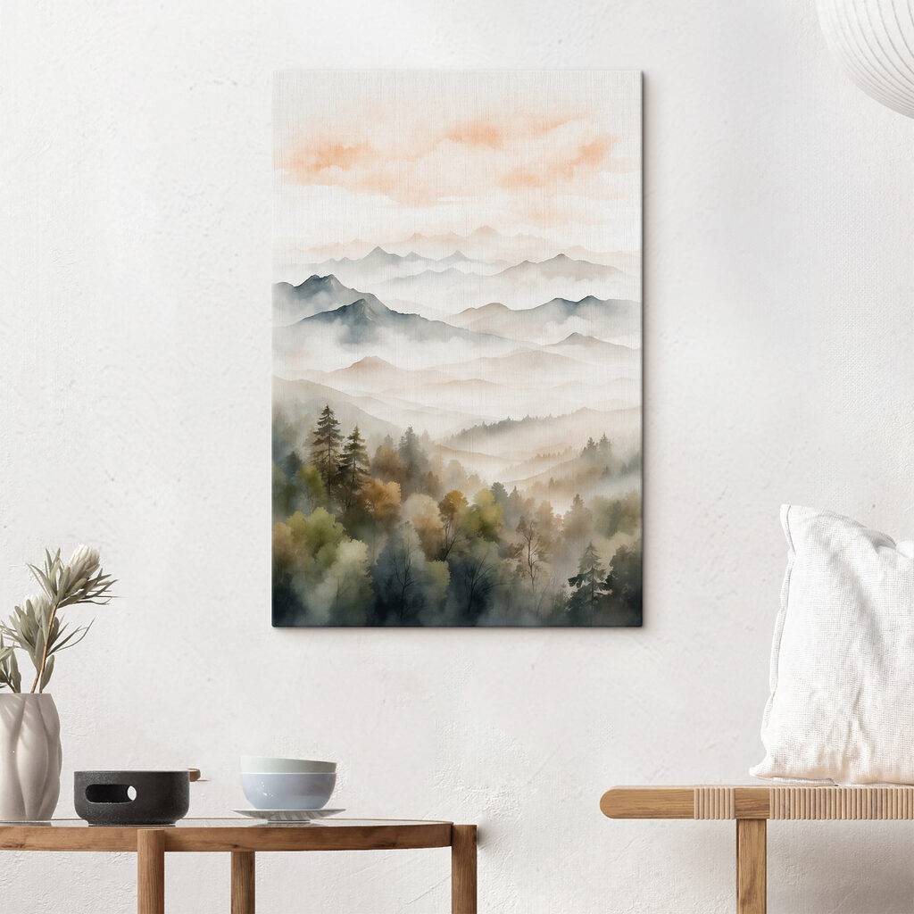 Bergdal onder abrikooskleurige lucht — interieur 3