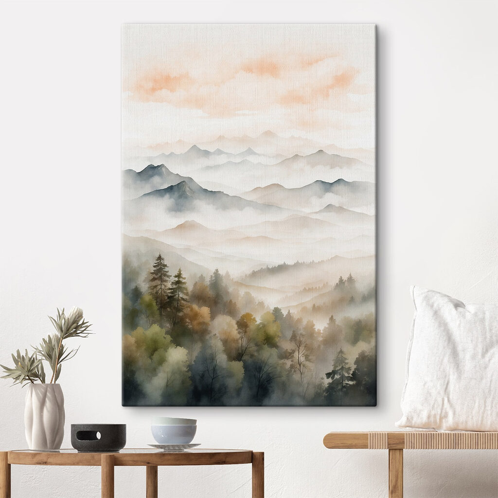 Bergdal onder abrikooskleurige lucht — interieur 1