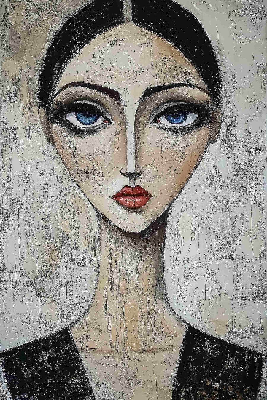 Portret met blauwe ogen — volledig ontwerp